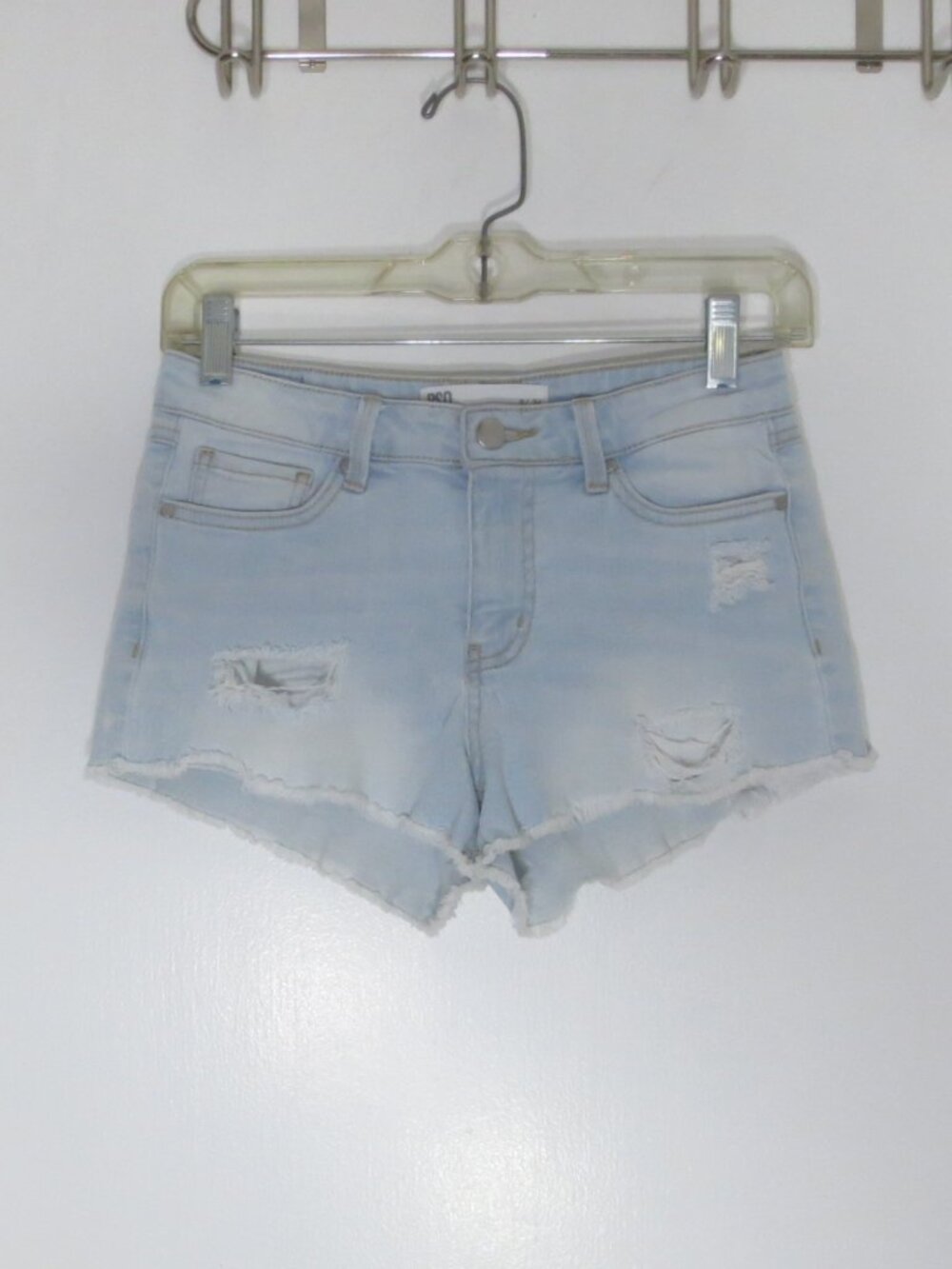 90s RSQ Venice Shorts Lite Wash Cut Off Cotton Denim Ripped Distressed Size 0/24